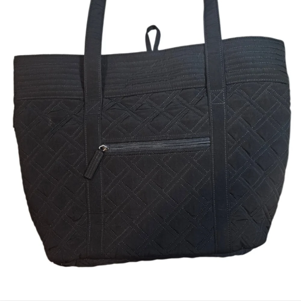 Vera Bradley Black Quilted Tote Bag - Picture 3 of 10